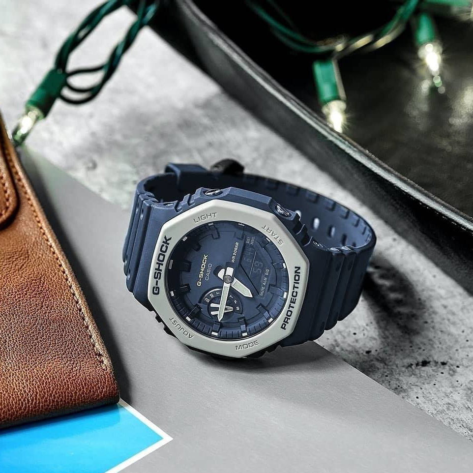 CASIO G-SHOCK GA-2110ET-2ADR - BOLD BLUE OCTAGON MEN'S WATCH with Resin Band and Digital Dial-i-Watch-5