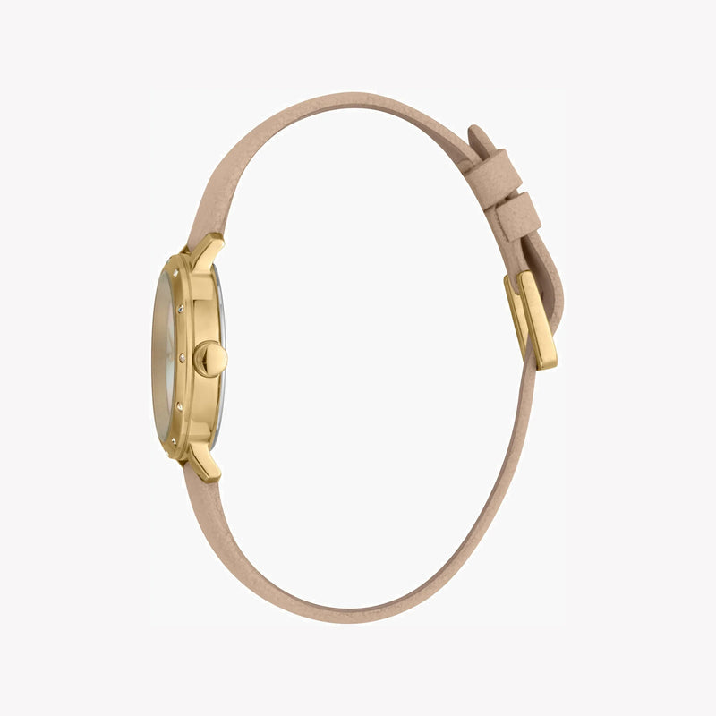 Esprit Women's Beige Leather Watch, White Mother Of Pearls | Es1l123m0016 by i-watch