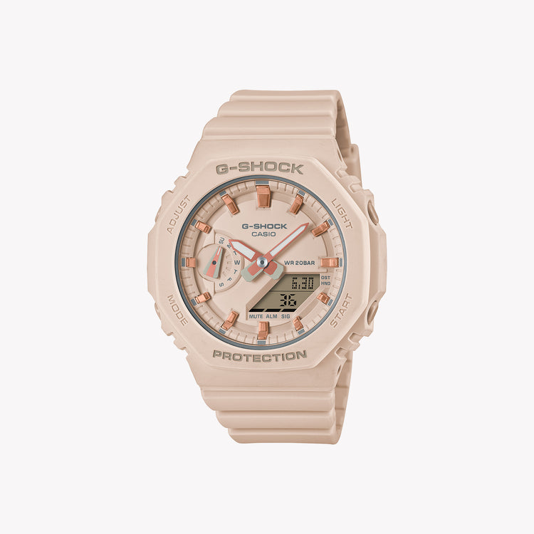 Casio Women's Beige Resin Watch, Carbon Case | GMA-S2100-4AER