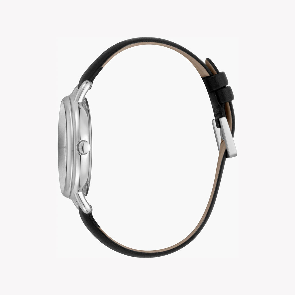 ESPRIT Women's Watch with Silver Stainless Steel Case and Black Leather Band-i-Watch-2