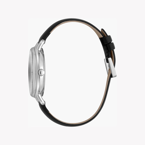 Esprit Women's Black Leather Watch, Silver Dial | Es1l104m0015 by i-watch