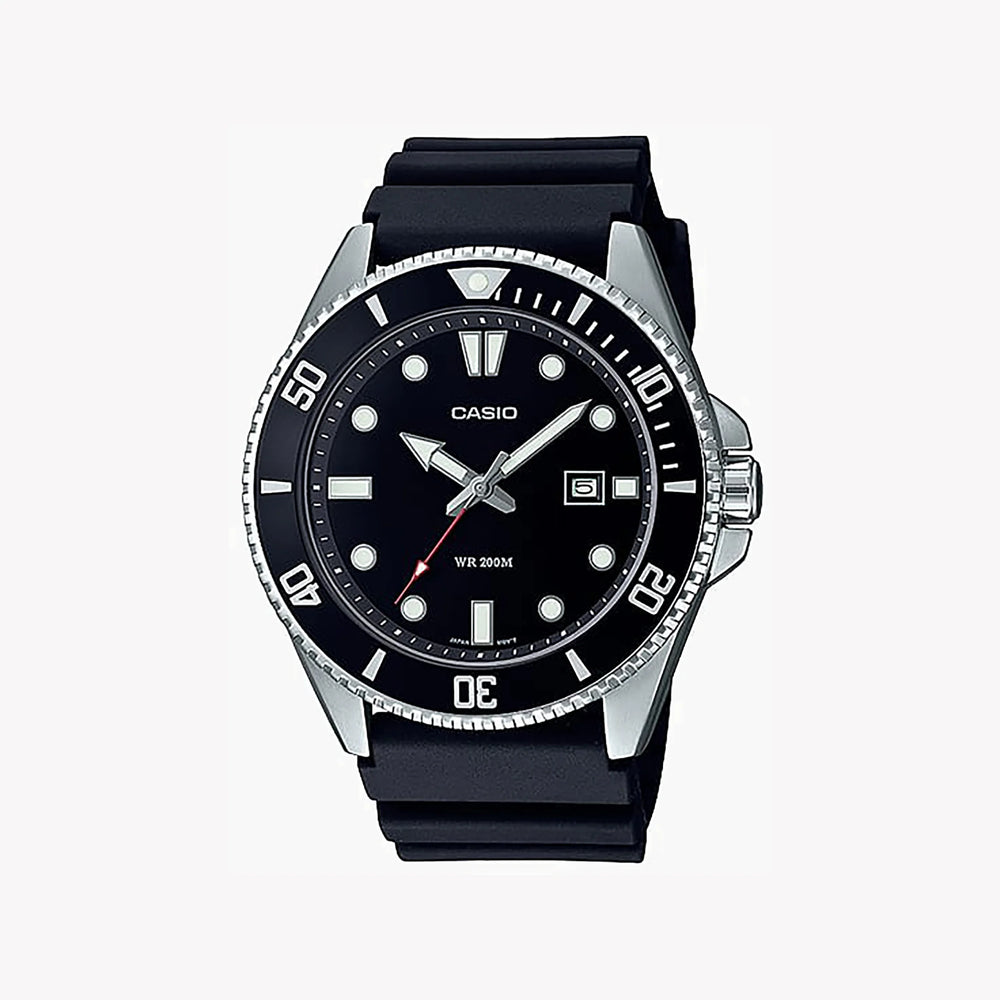 Casio Men's Stainless Steel Watch, Black Silicone | Mdv-107-1a1vef by i-watch