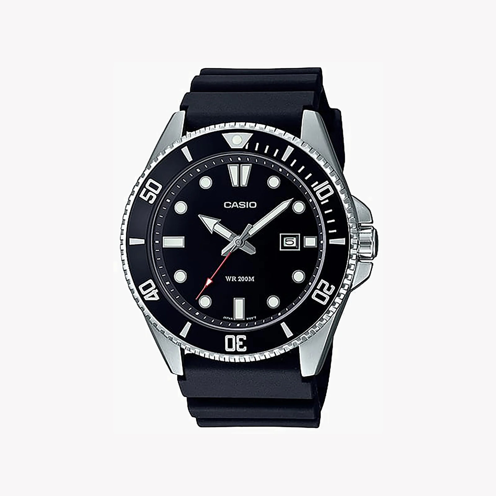 Casio Men's Stainless Steel Watch, Black Silicone | Mdv-107-1a1vef by i-watch