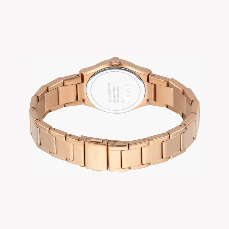 Esprit Women's Rose Gold Stainless Steel Watch, Silver Dial | Es1l131m0055 by i-watch