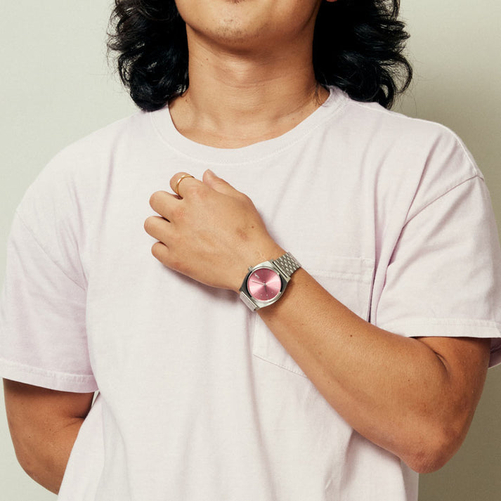 NIXON A045-2719 MODERN FLAIR - STUNNING SILVER & PINK UNISEX WATCH WITH WATER RESISTANCE-i-Watch-4