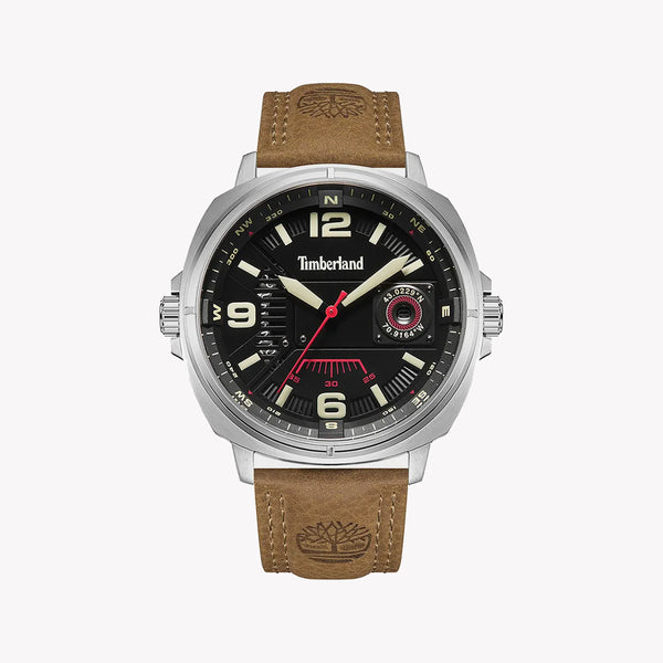 Timberland Men's Silver Stainless Steel Watch, Brown Leather | Tdwgb2201402 by i-watch