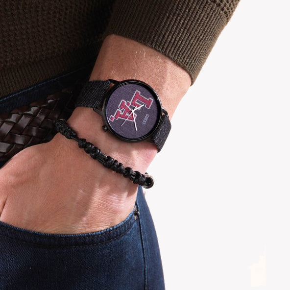 GUESS V1011M2 - BOLD TIMEPIECE FOR THE MODERN MAN: STYLISH BLACK WATCH WITH TEXTILE LEATHER BAND-i-Watch-4