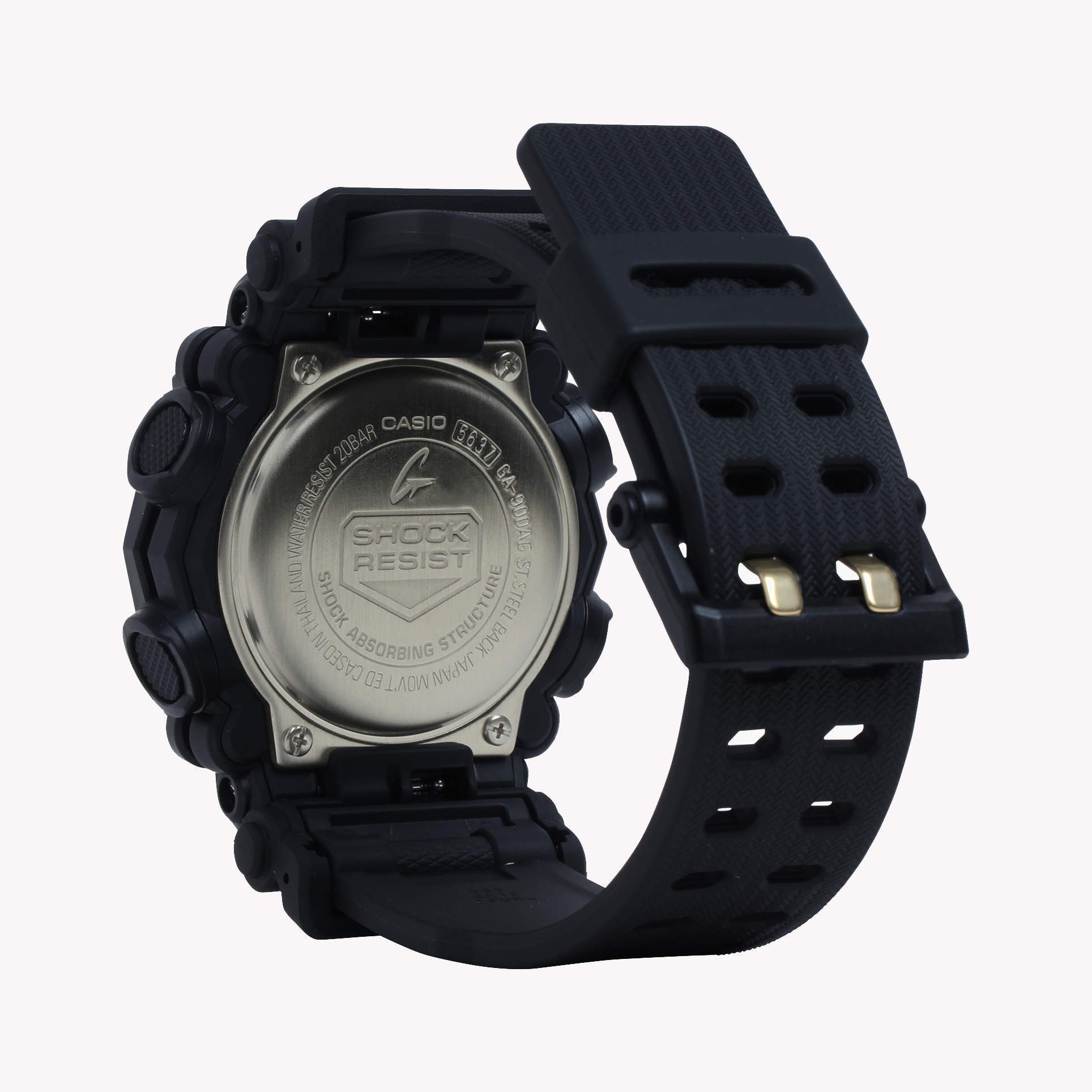 CASIO G-SHOCK GA-900AG-1ADR BOLD ELEGANCE - MEN'S TIMEPIECE WITH BLACK RESIN & GOLD DIAL