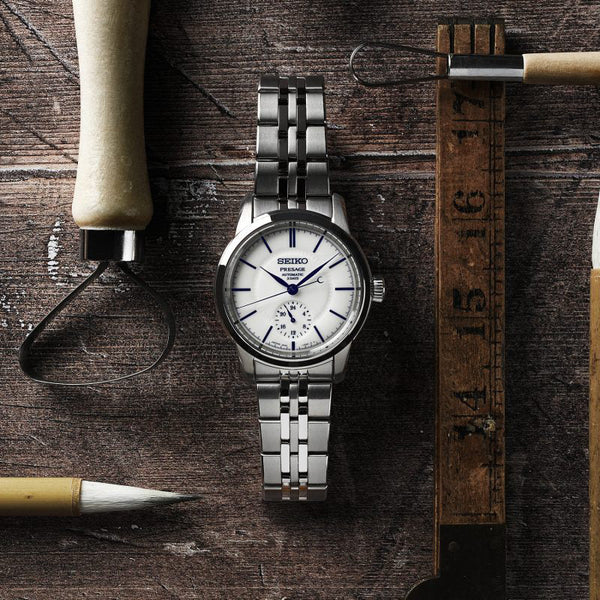 Seiko Men's Silver Stainless Steel Watch, White Dial | Spb445j1