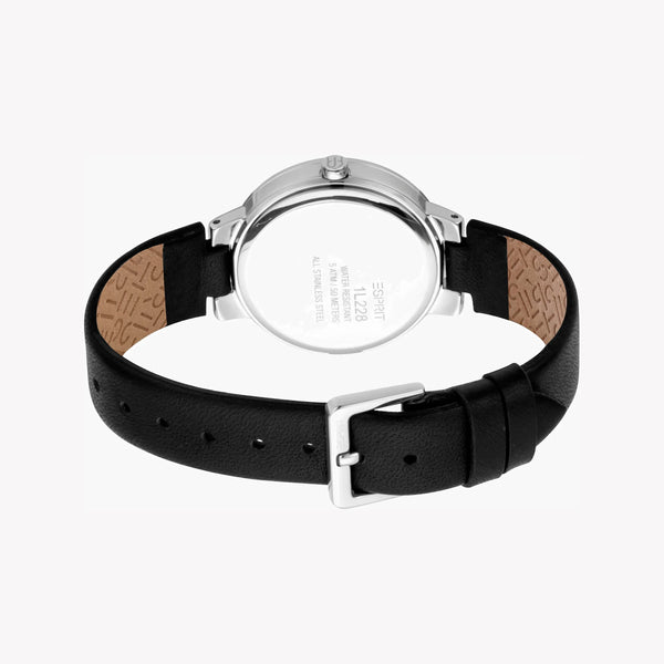ESPRIT Women's Watch with Silver Stainless Steel Case and Black Leather Band-i-Watch-3