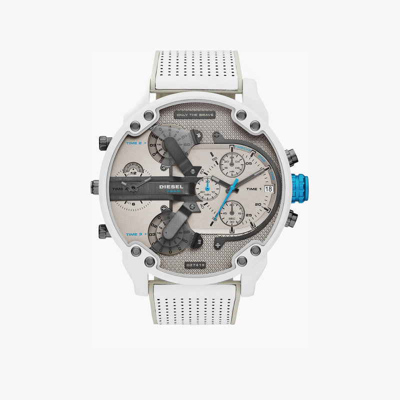 Diesel Men's White Leather Watch, Stainless Steel Case | Dz7419 by i-watch