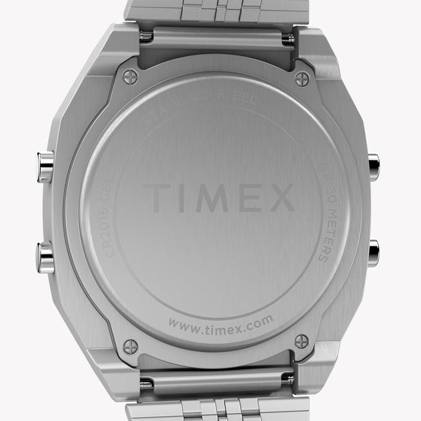 Timex Unisex Stainless Steel Black Lens Watch, Silver | T80 by i-watch