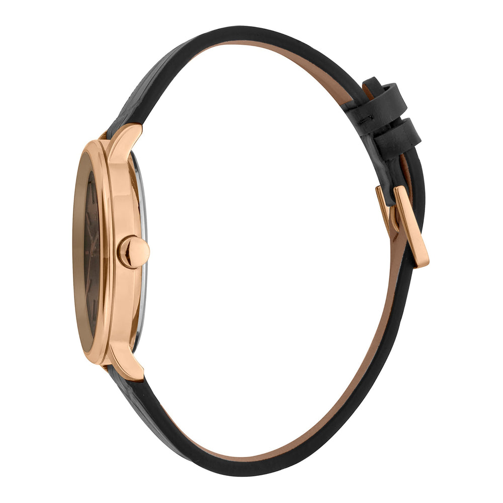 Esprit Black Leather & Rose Gold Men's Watch - Timeless Style & Durability by i-watch