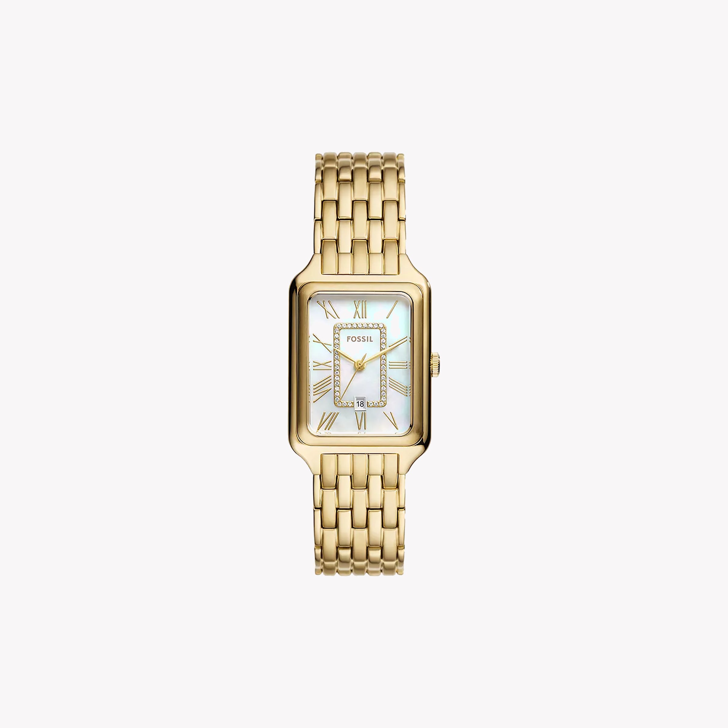 FOSSIL ES5304 MODERN ELEGANCE - WOMEN'S GOLD STAINLESS STEEL WATCH WITH WHITE MOTHER-OF-PEARL DIAL