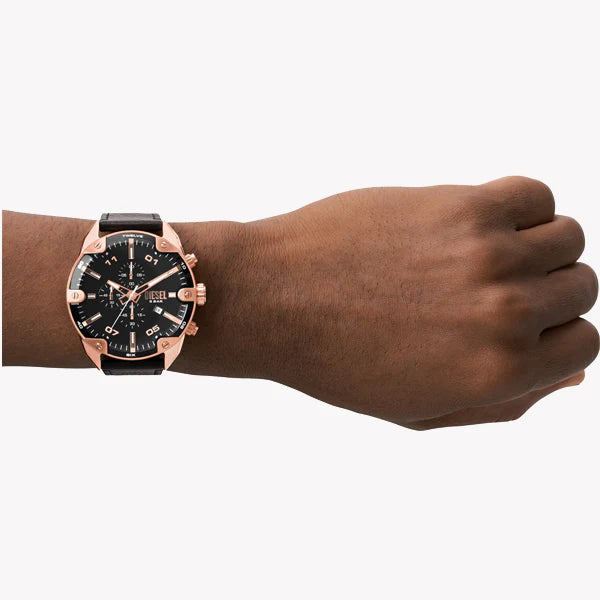 DIESEL DZ4607 DYNAMIC ADVENTURE - BOLD ROSE GOLD & BLACK LEATHER TIMEPIECE-i-Watch-4
