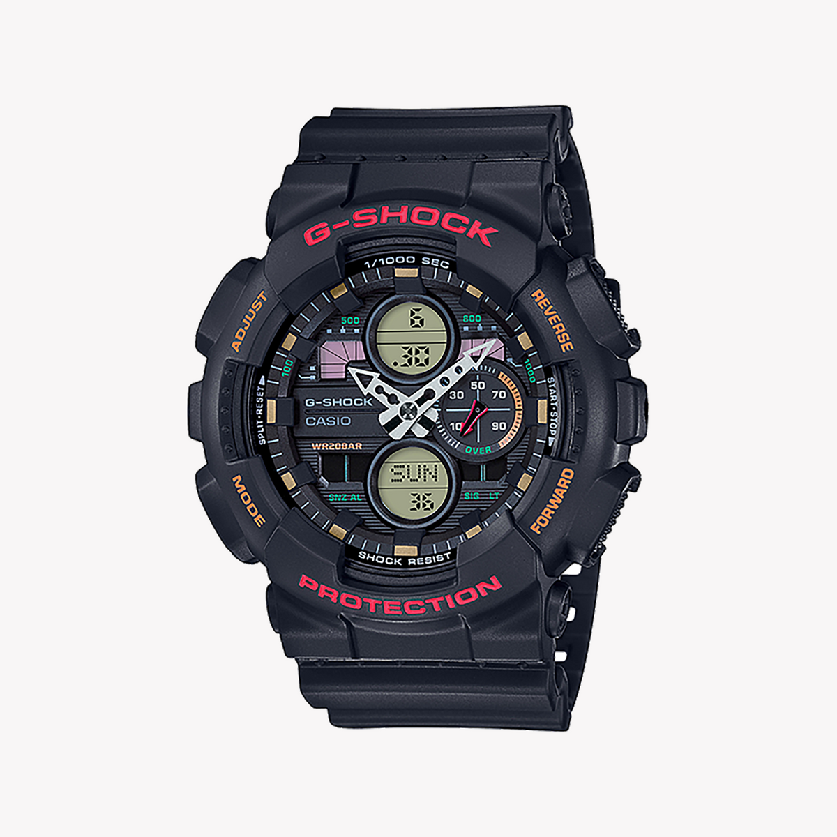 CASIO G-SHOCK GA-140-1A4DR SPORTY STYLE - MEN'S BLACK RESIN ADVENTURE TIMEPIECE