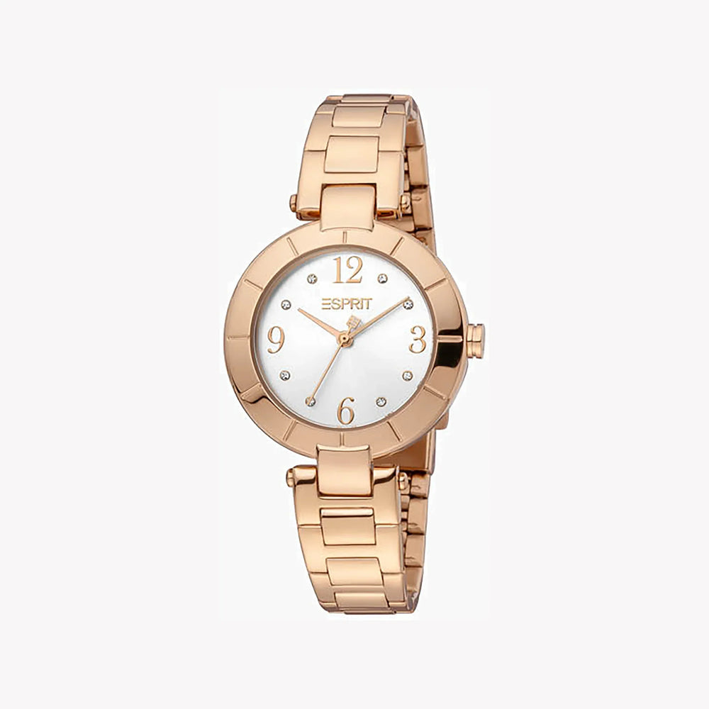 Esprit Women's Rose Gold Stainless Steel Watch, Silver Dial | Es1l086m0025 by i-watch