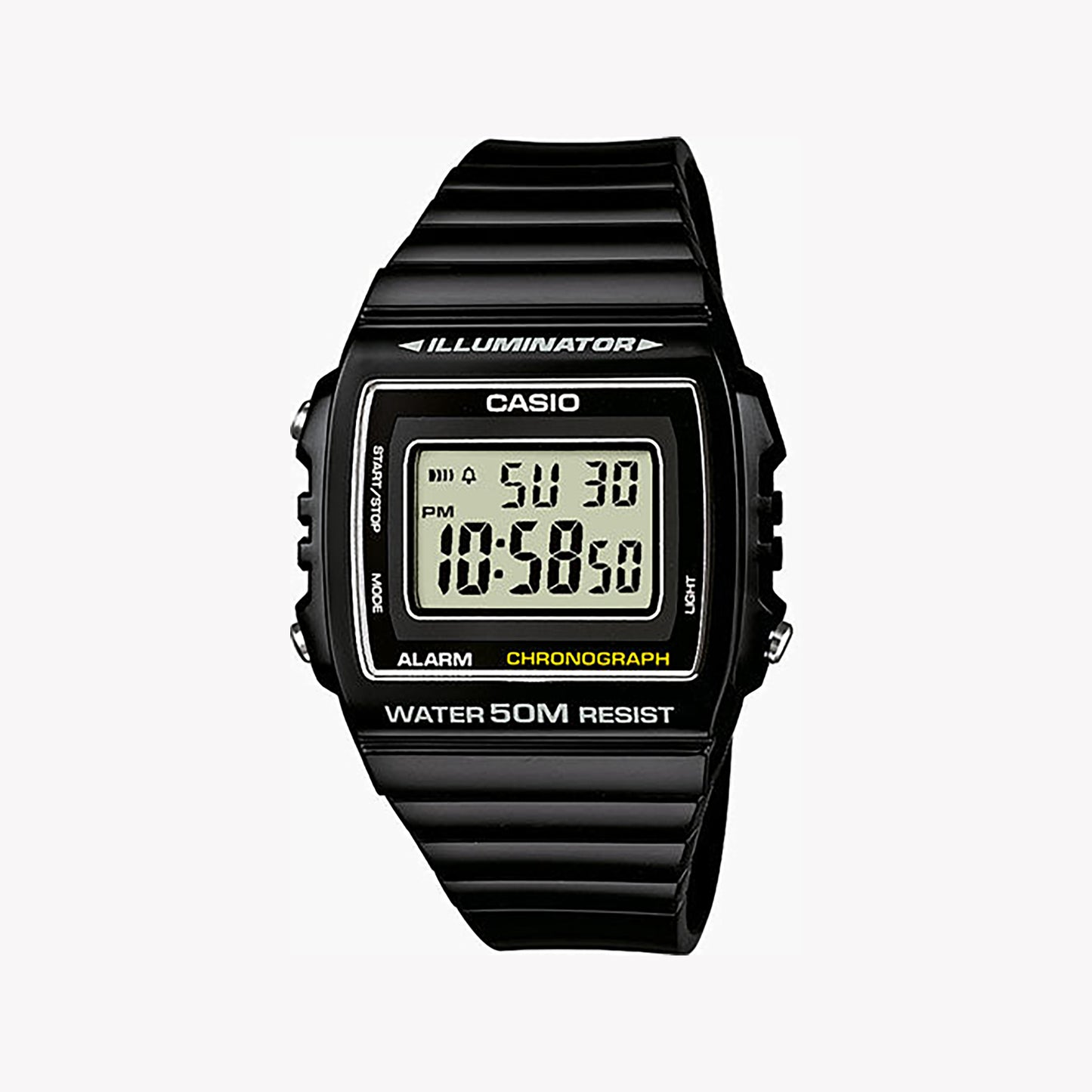 Casio W-215H-1AV Digitale schwarze Unisex-Uhr