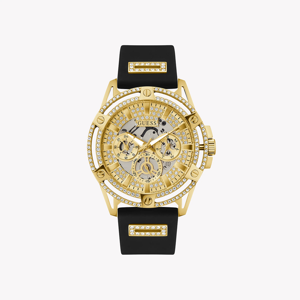 Guess Men's Gold Stainless Steel, Black Silicone | Gw0537g2 by i-watch