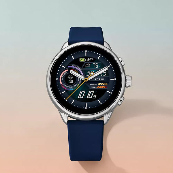 Fossil Men's Silver Stainless Steel, Blue Silicon | Ftw4070 by i-watch