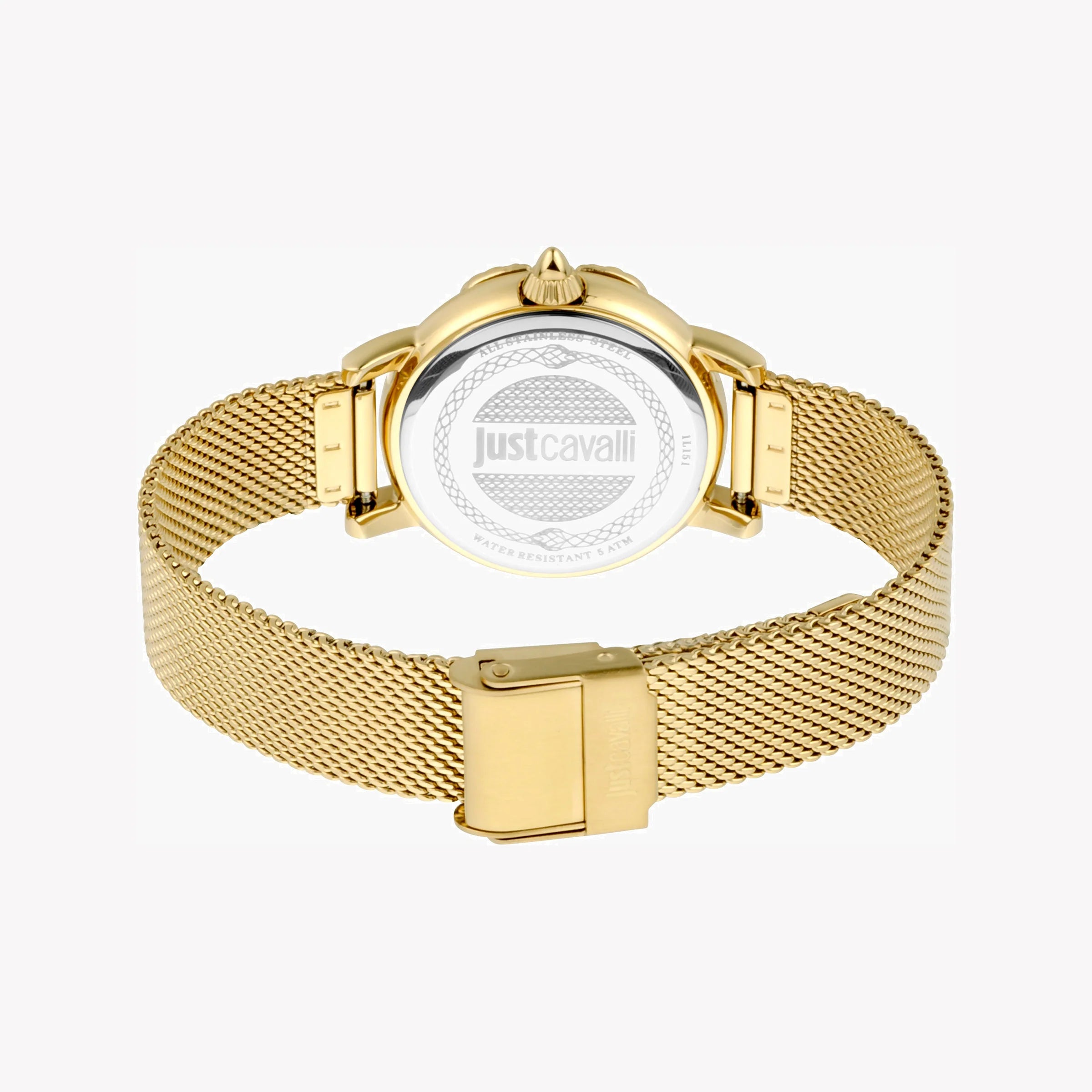 JUST CAVALLI Women's Watch with Gold Stainless Steel Case and Gold Stainless Steel Band