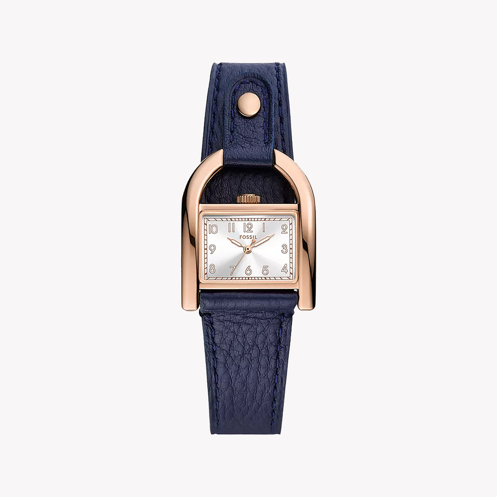 FOSSIL ES5266 WOMEN'S ELEGANCE - ROSE GOLD & BLUE LEATHER TIMEPIECE