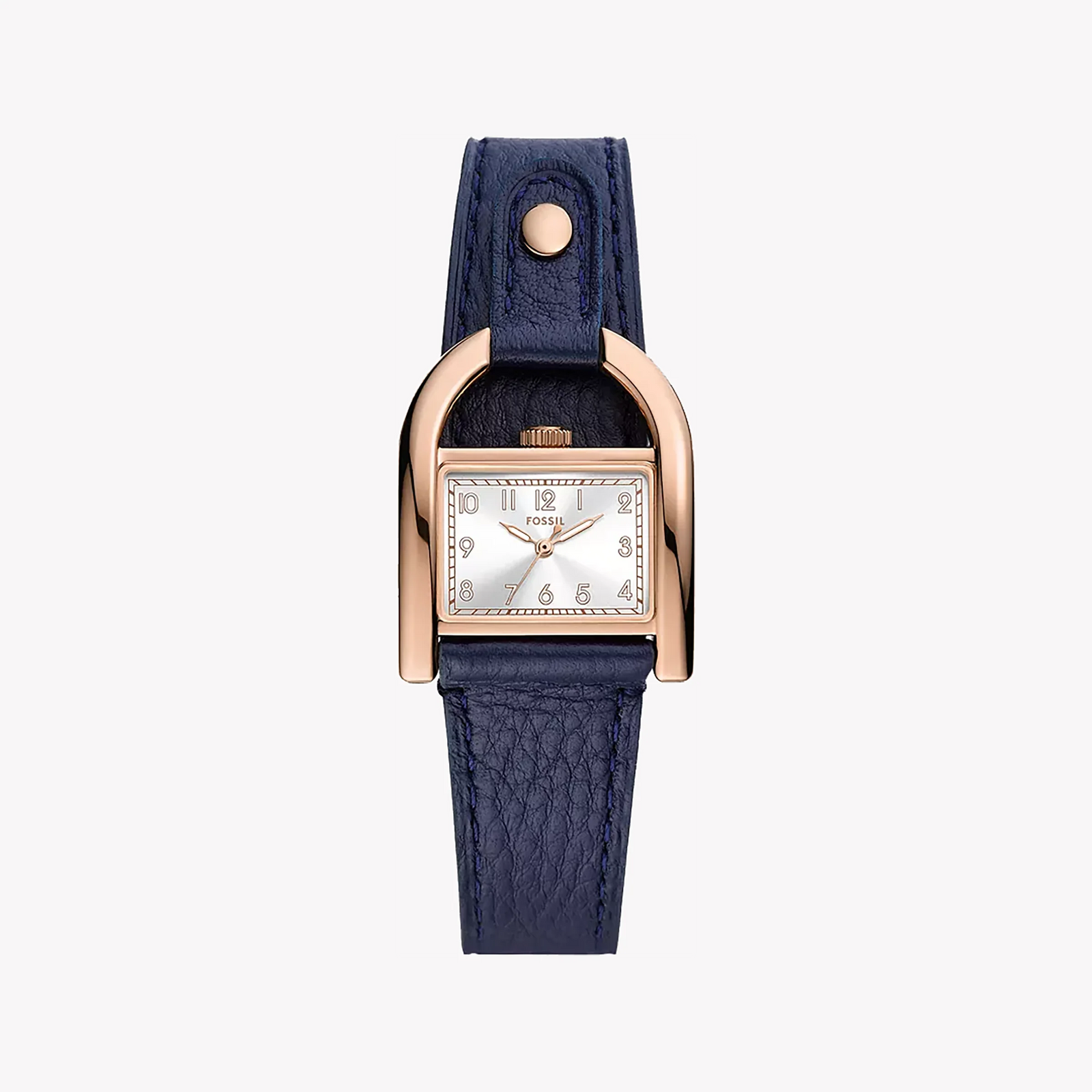 Fossil Women's Rose Gold Watch, Blue Leather Strap | Es5266 by i-watch