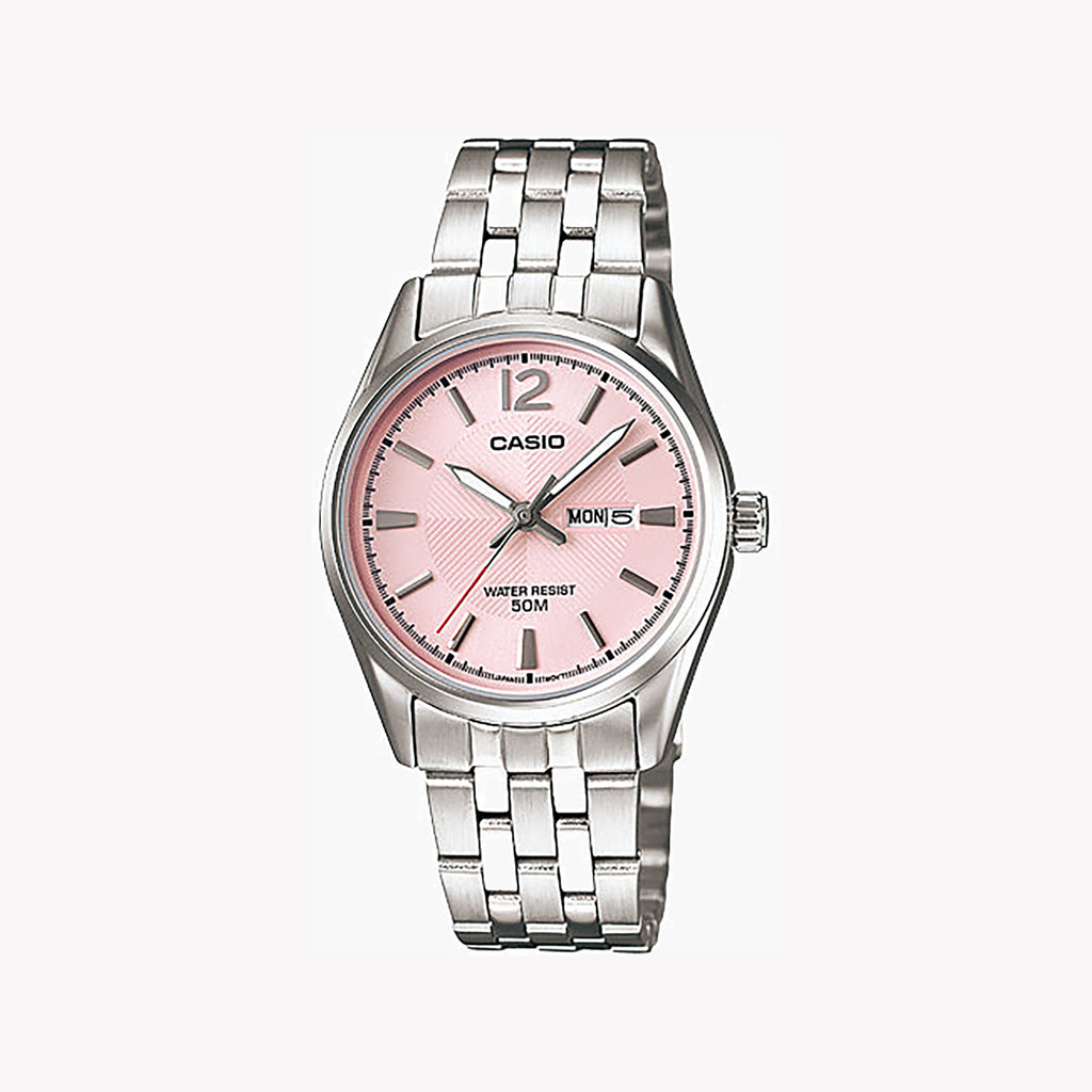 CASIO LTP-1335D-5AVDF - PINK ELEGANCE SERIES Women's Watch with Stainless Steel Bracelet and Eye-Catching Pink Dial-i-Watch-2