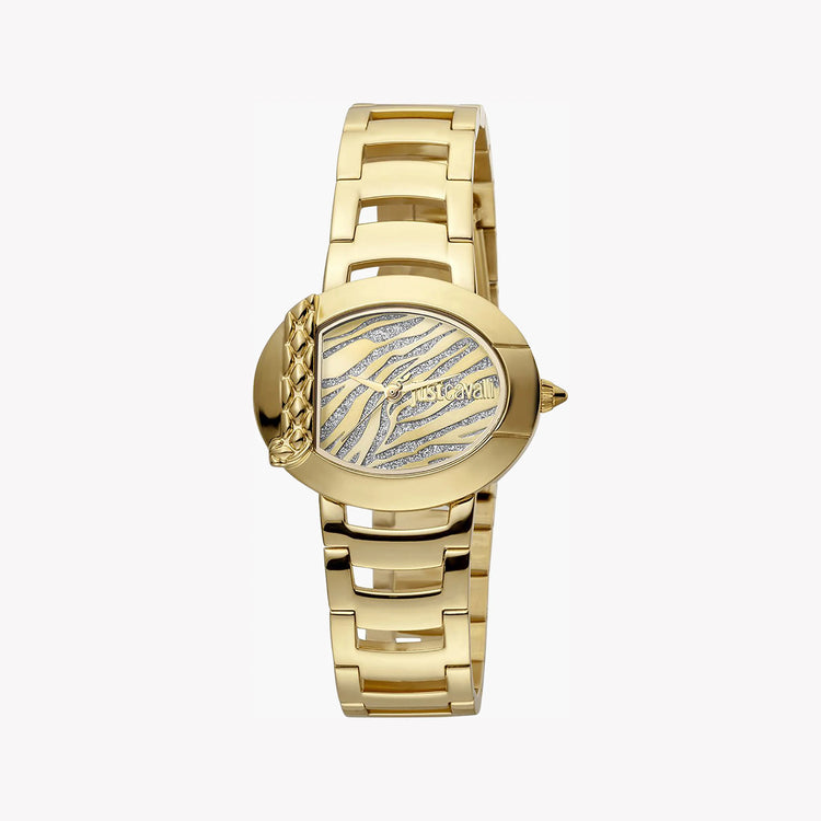 JUST CAVALLI Women's Watch with Gold Stainless Steel Case and Gold Stainless Steel Band