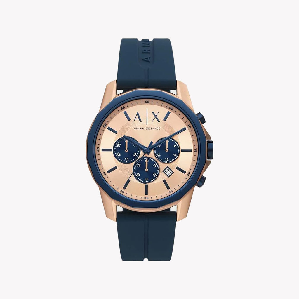 ARMANI EXCHANGE AX1730 - SPORTY SOPHISTICATION IN ROSE GOLD & BLUE