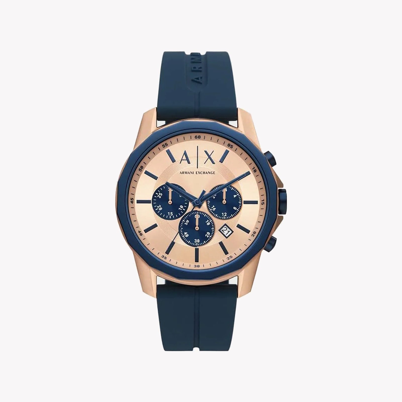 Armani Exchange Men's Rose Gold Watch, Blue Silicone | Ax1730 by i-watch