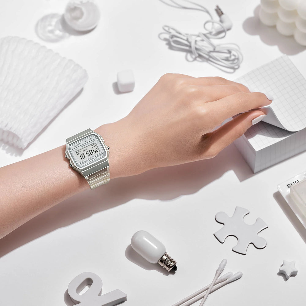 Casio Unisex White Resin Watch, Sleek Design | F-91ws-7df by i-watch
