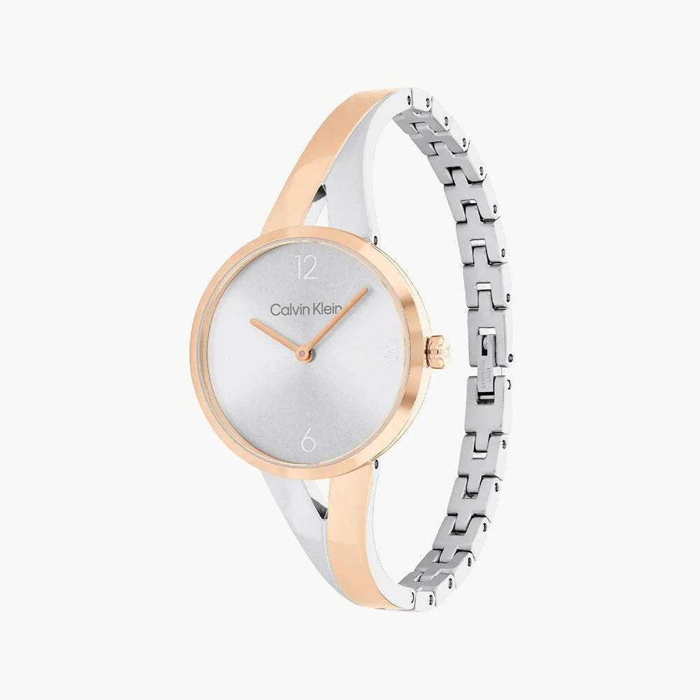 Ck Calvin Klein Women's Rose Gold Watch, Silver Dial | K2g271d6 by i-watch