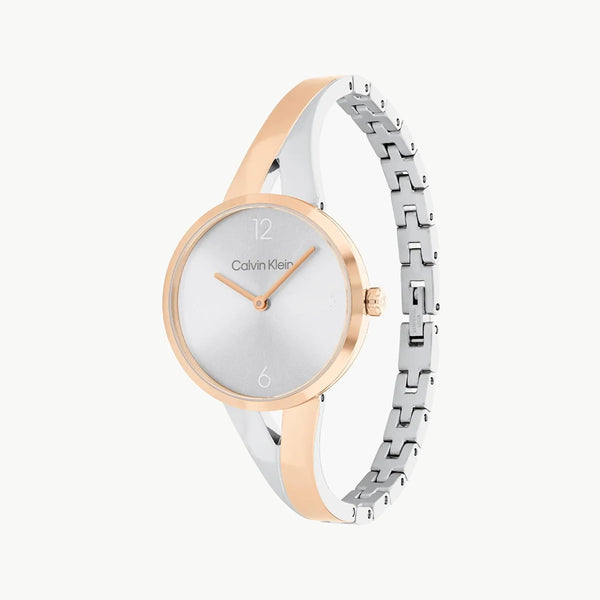 Ck Calvin Klein Women's Rose Gold Watch, Silver Dial | K2g271d6 by i-watch