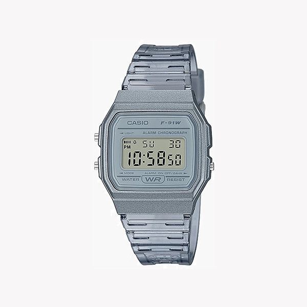 Casio Unisex Silver Resin Watch, Digital Display | F-91ws-8df by i-watch