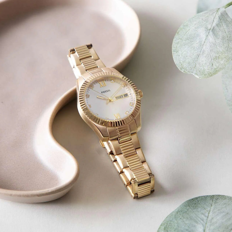 Fossil Women's Gold Watch, Silver Dial | Es5199 by i-watch