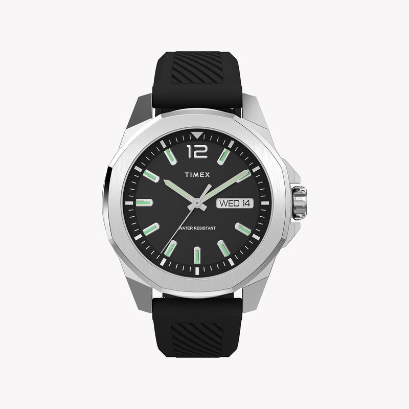 Timex Men's Black Silicone Watch, Silver Case | Tw2w42900 by i-watch