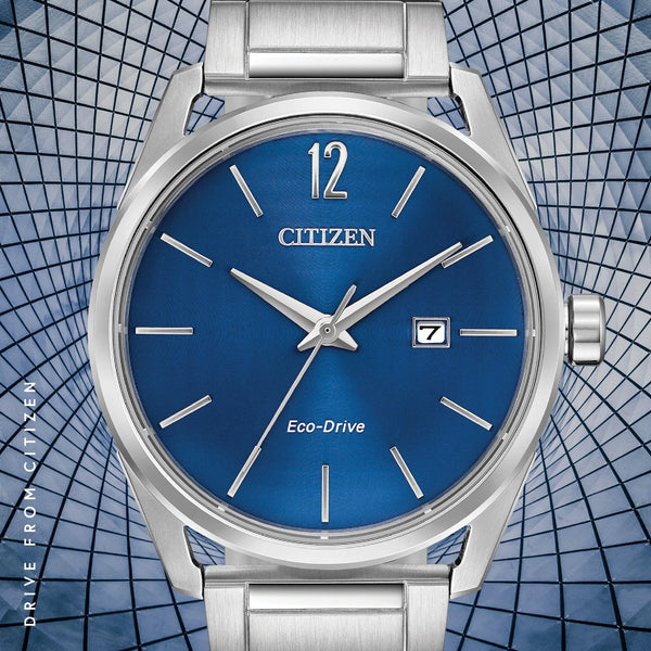 Citizen Eco-Drive Bm7411-83l - Modern Man's Stylish Timepiece With Blue Dial & Silver Bracelet by i-watch