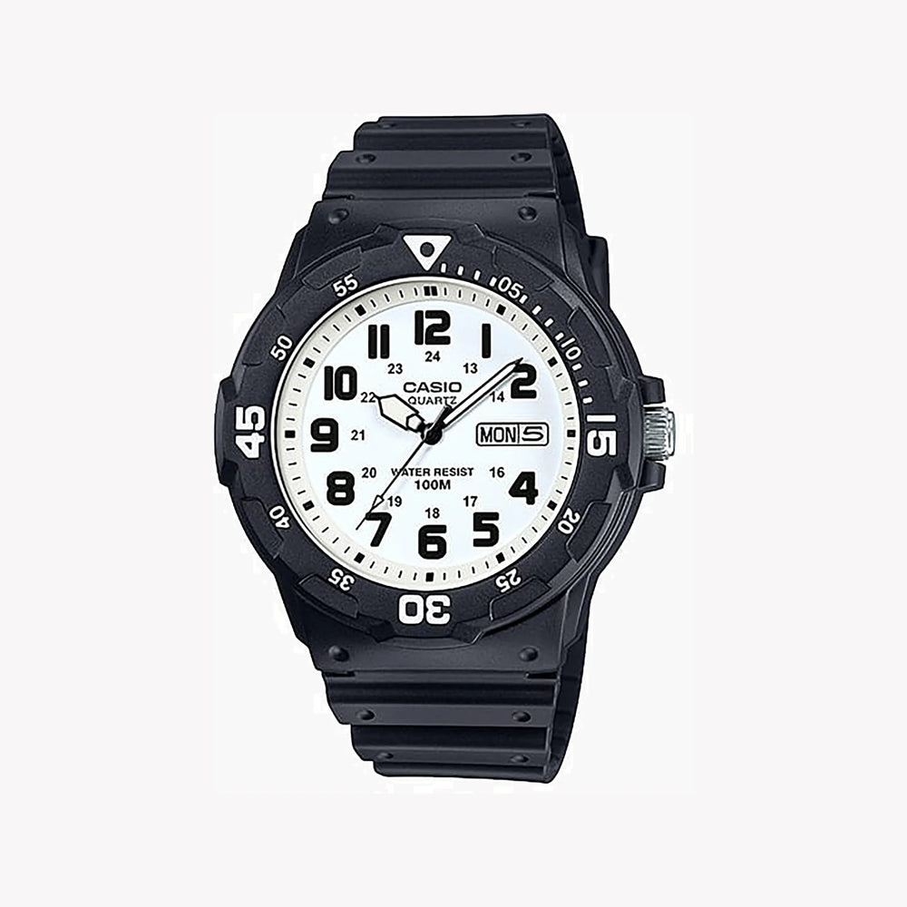 Casio Men's Black Resin Watch, White Dial | Mrw-200h-7bv by i-watch