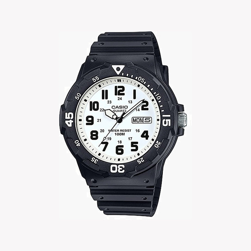 Casio Men's Black Resin Watch, White Dial | Mrw-200h-7bv by i-watch
