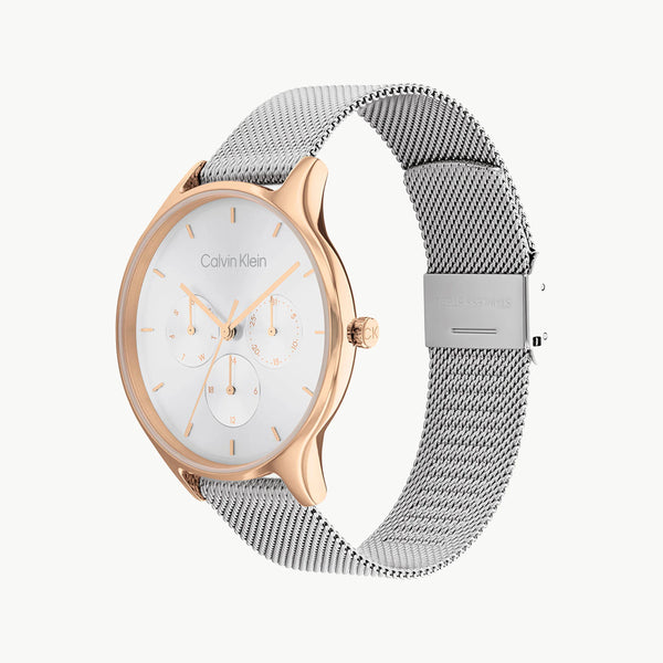 Ck Calvin Klein Men's Silver & Gold Watch, White Dial | K2g271c1 by i-watch
