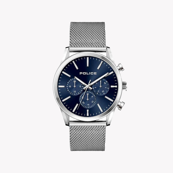 Police Men's Silver Watch, Blue Dial | P15599js03mm by i-watch