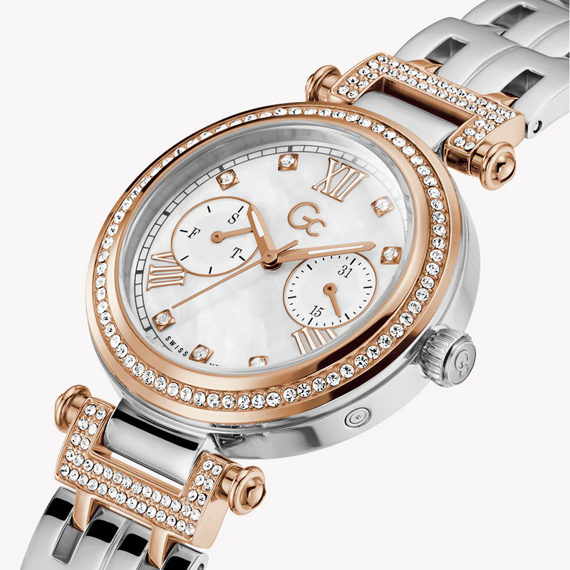 Guess Women's Rose Gold Watch, Silver Band | Y78003l1mf by i-watch