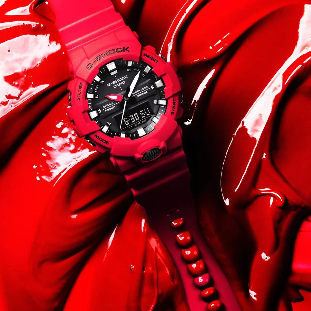 CASIO G-SHOCK GA-800-4ADR TOUGH SPORTY MEN'S RED RESIN