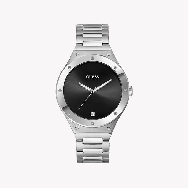 Guess Men's Silver Watch, Black Dial | Gw0427g1 by i-watch