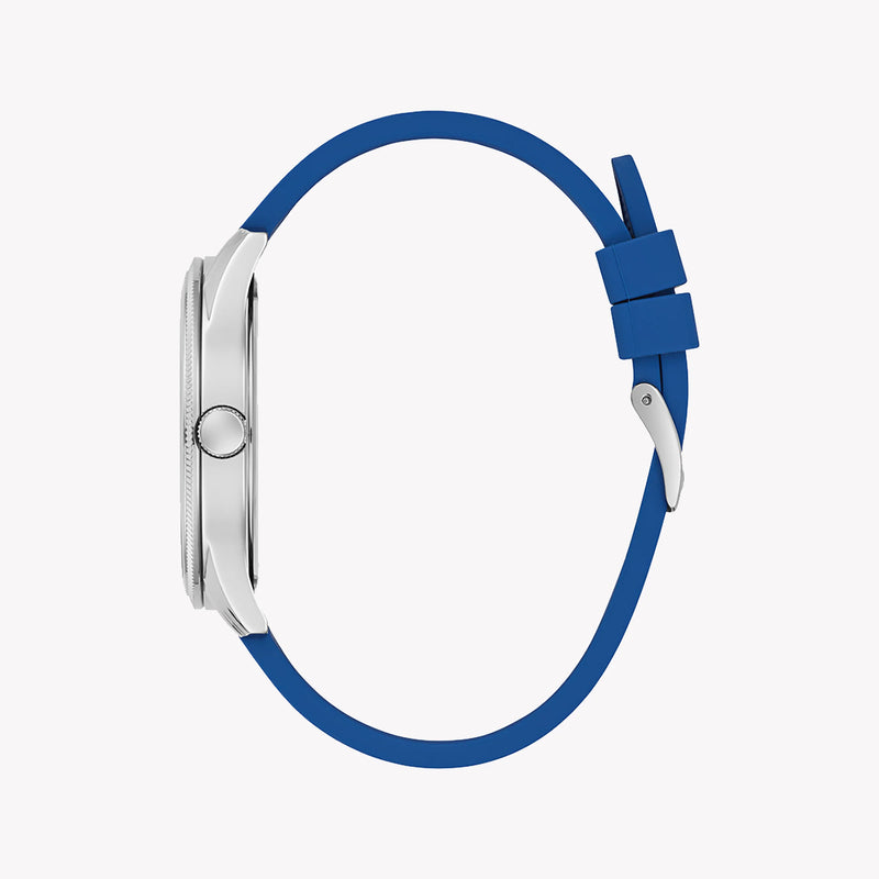 Guess Men's Silver Stainless Steel, Blue Silicone | Gw0726g1 by i-watch