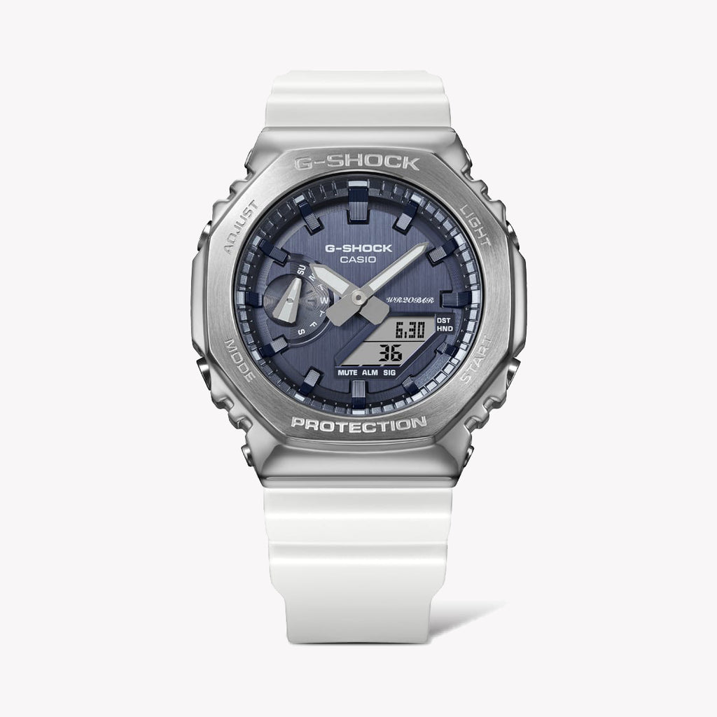 CASIO G-SHOCK GM-2100WS-7AER - RUGGED ELEGANCE UNLEASHED Men's Watch with White Resin Band and Silver Dial-i-Watch-4