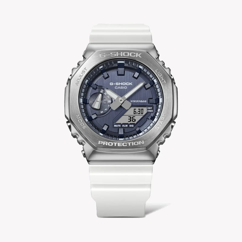 Casio G-Shock Men's Silver Resin & Stainless Steel, White | Gm-2100ws-7aer by i-watch