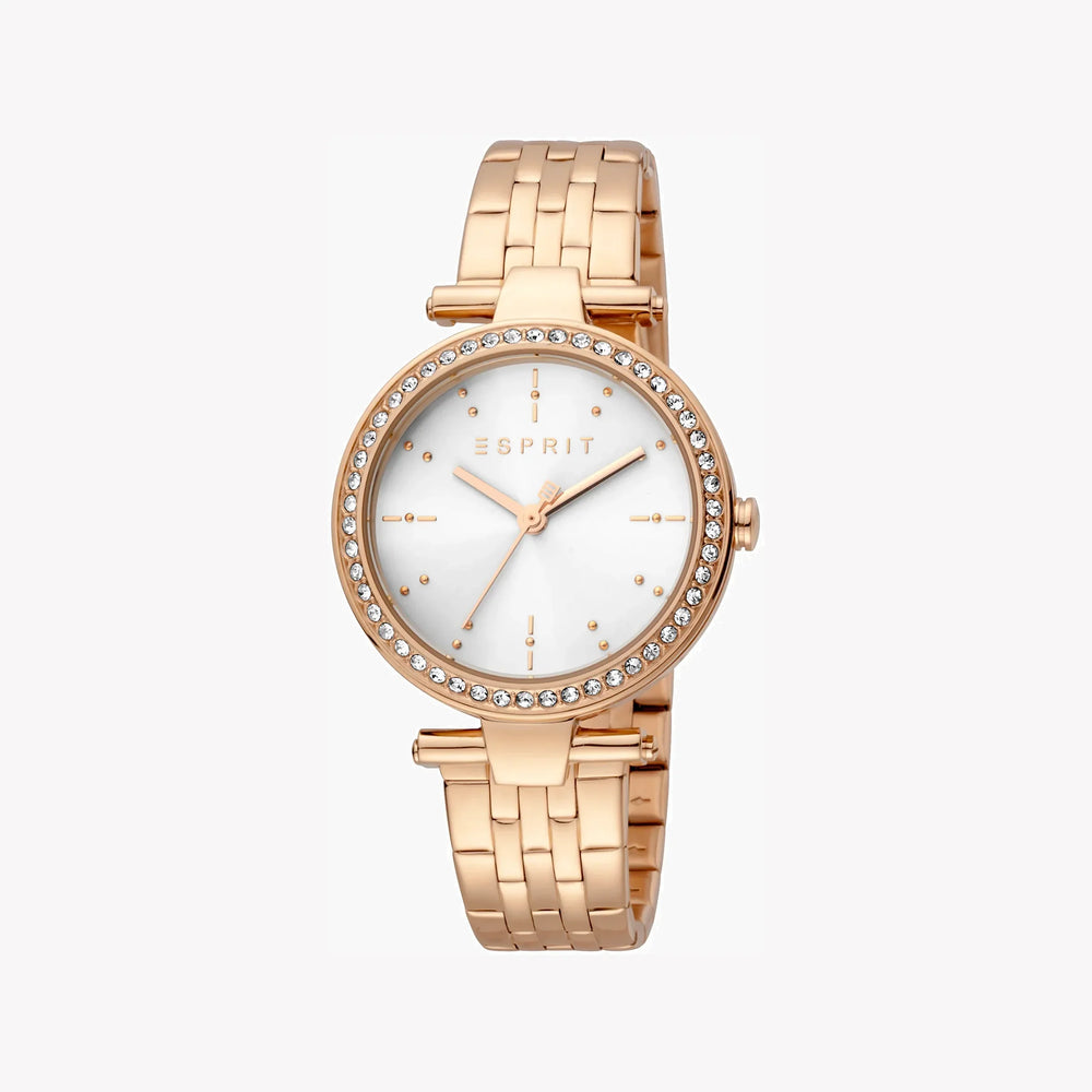 Esprit Women's Rose Gold Stainless Steel Watch, Silver Dial | Es1l203m0055 by i-watch