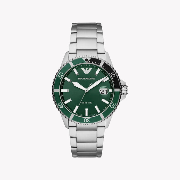 Emporio Armani Men's Silver Watch, Green Dial | Ar11338 by i-watch